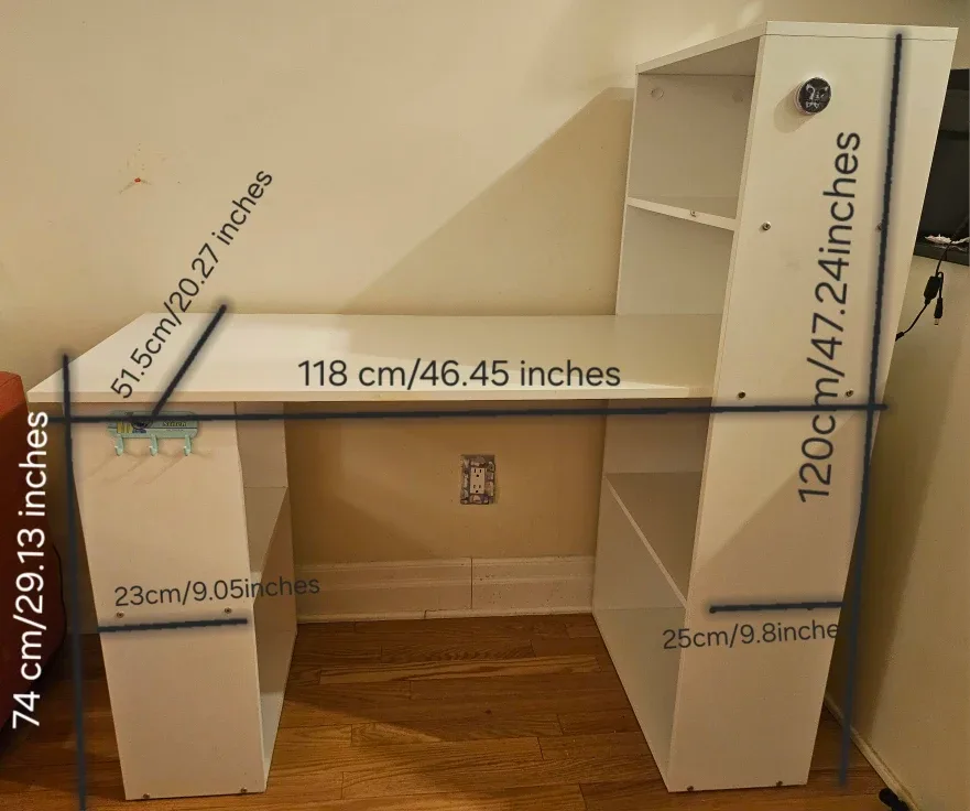 White Desk with Shelves