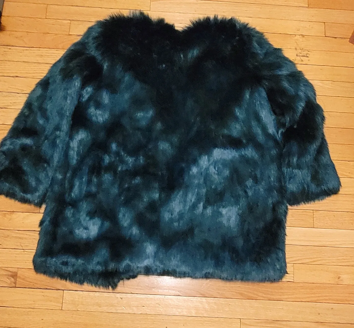 Wendy Williams Emerald Green Faux Fur Coat image indicator(5)