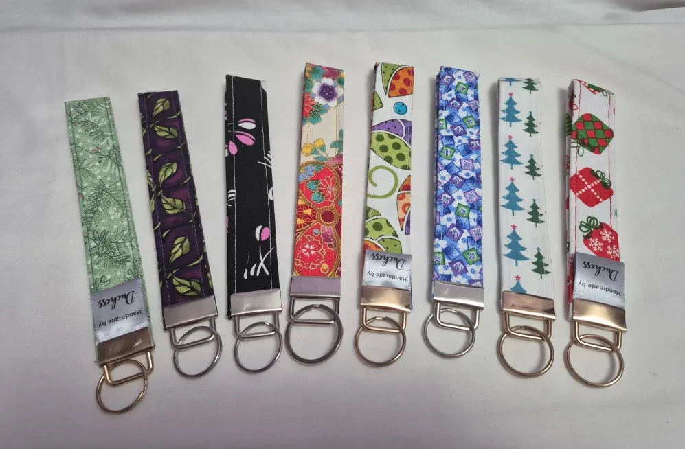 Handmade  Fabric Keychain Wristlet, $5 ea or 2 for $8 image indicator(7)