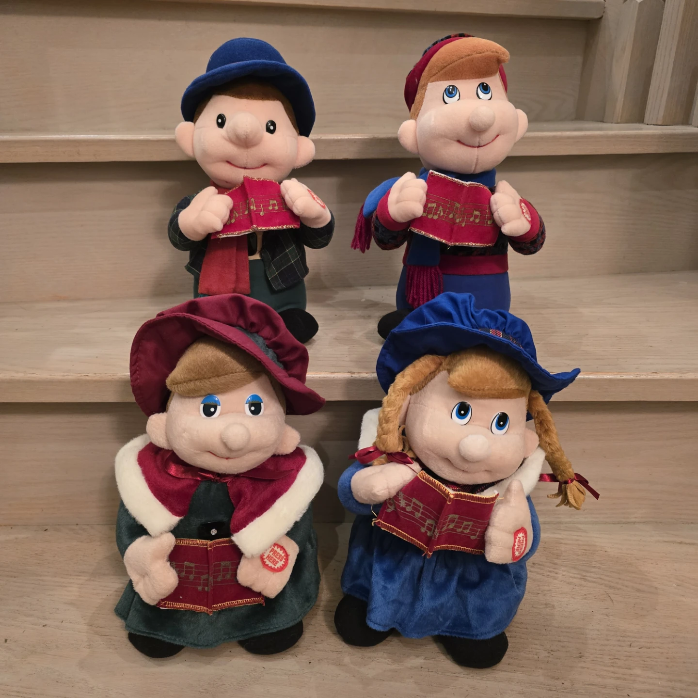 4 Preferred Plush Christmas Carolers - Singing and Dancing