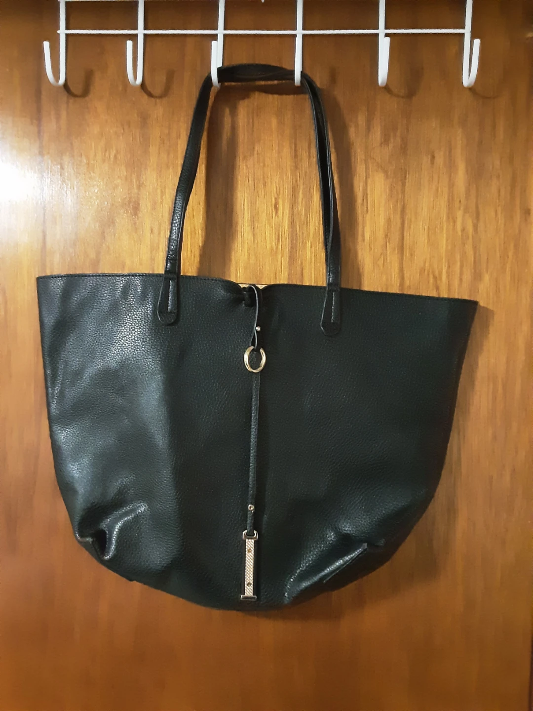 Black Leather Tote Bag