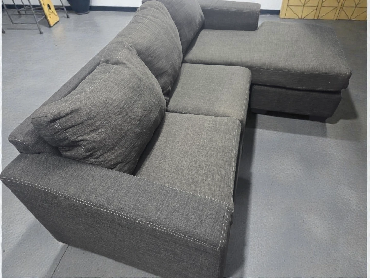 Grey Sectional Sofa with Chaise - photo 2