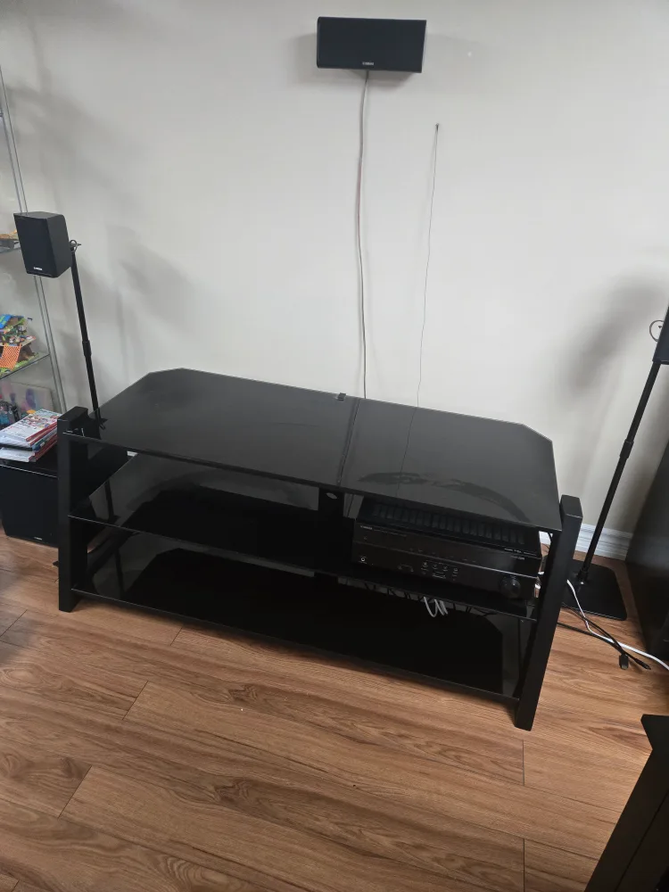 Black Glass TV Stand