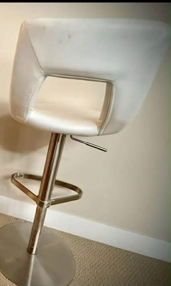 White Swivel Bar Stool - photo 2