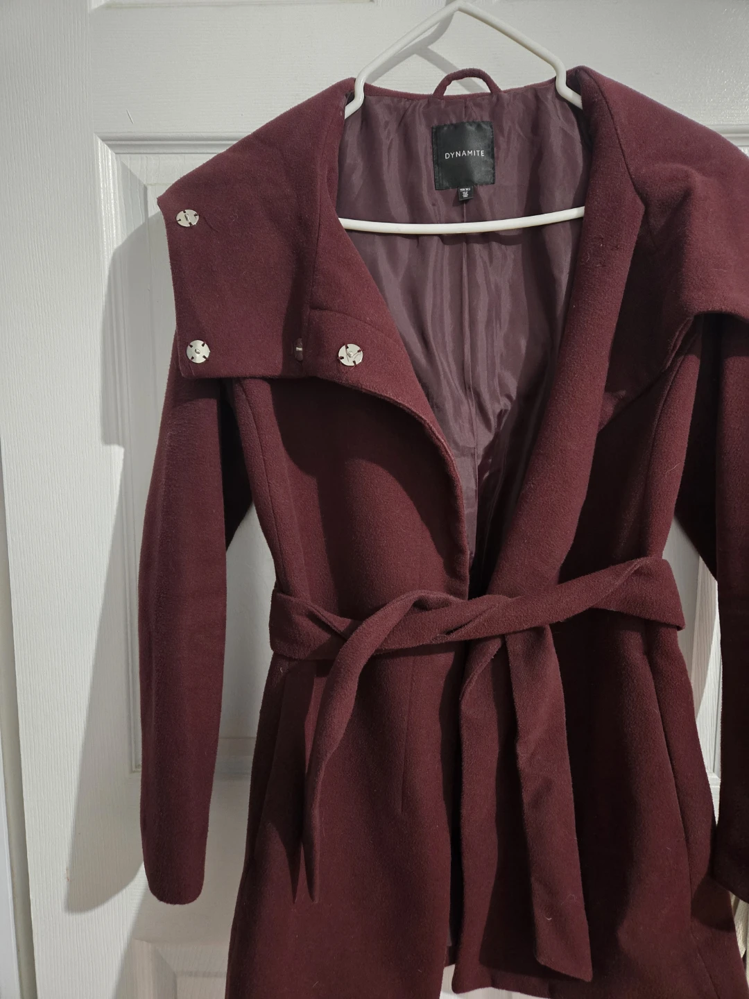 Dynamite Burgundy Coat - Size tp/xs