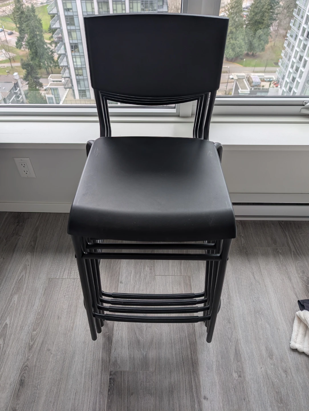 Set of 4 Black Bar Stools - photo 3