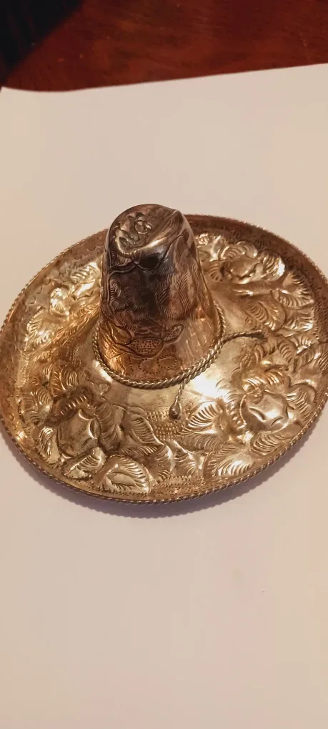 Mexican Sterling Silver 925 Stamped Beautiful Sombrero Hat image indicator(4)