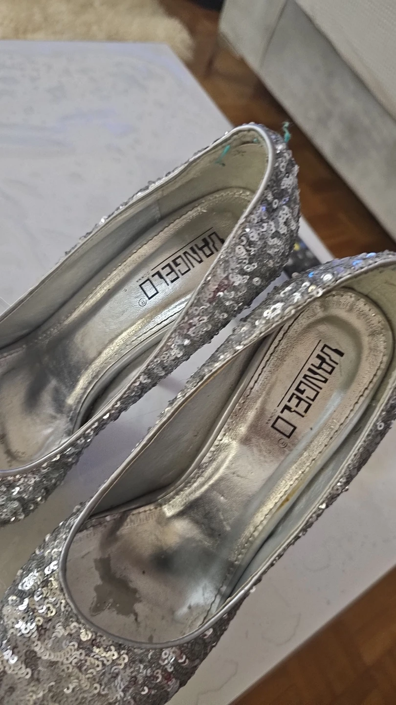 Vangelo Silver Sequin Heels - Size 8.5 - photo 2