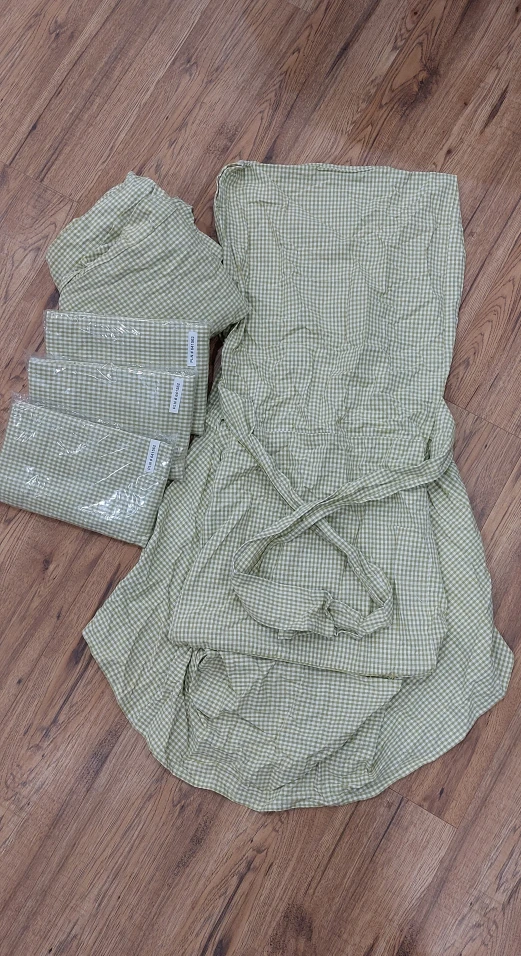 6 Green Gingham Chair Covers - Cotton - photo 2