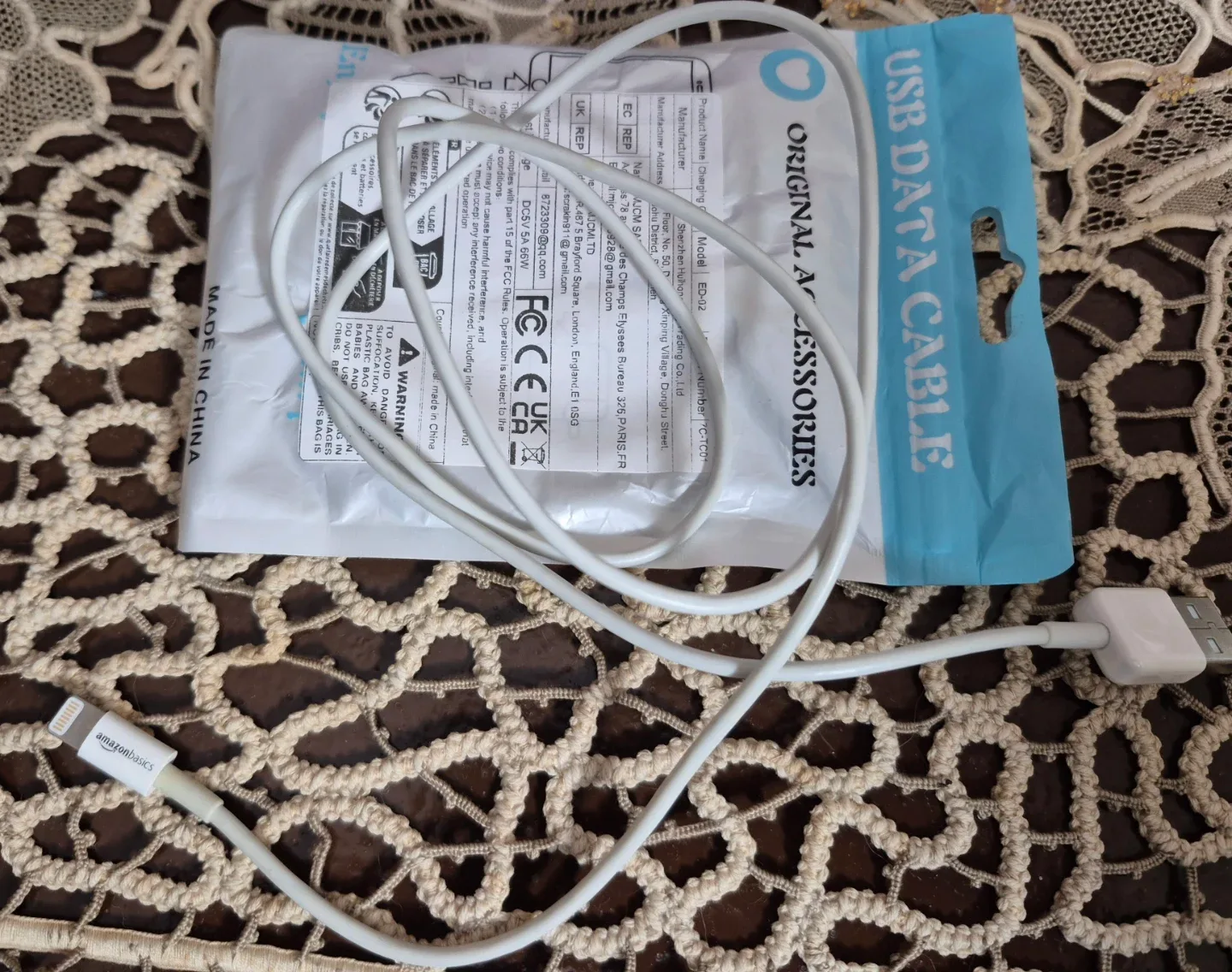 #clean out AmazonBasics USB to Lightning Cable - White