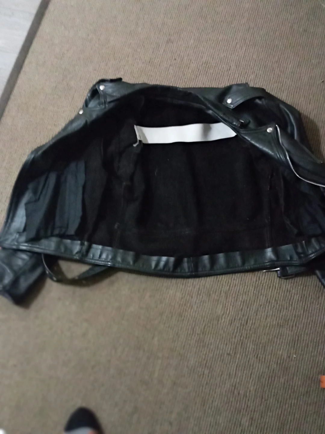 Black Leather Jacket bomber strap up and qualitie sipper - photo 3