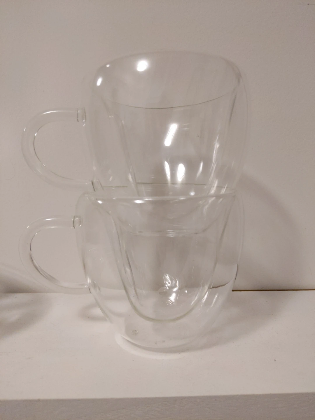2 double walled heart shaped Glass Tea Cups & teapot Warmer - photo 2