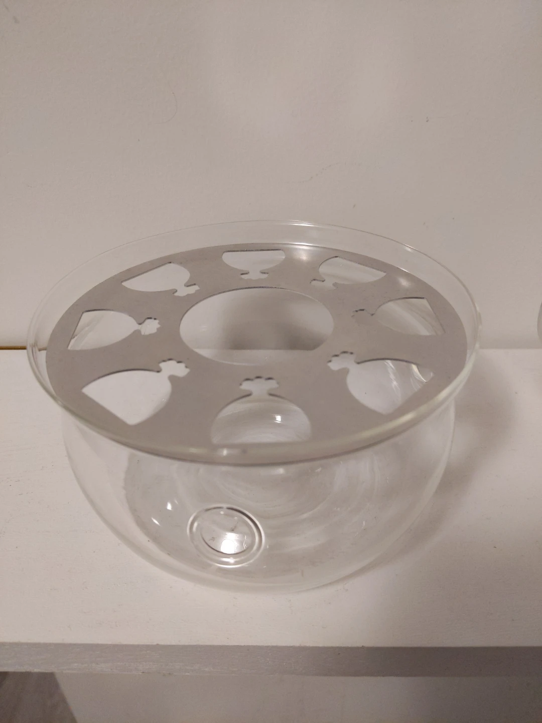2 double walled heart shaped Glass Tea Cups & teapot Warmer - photo 3