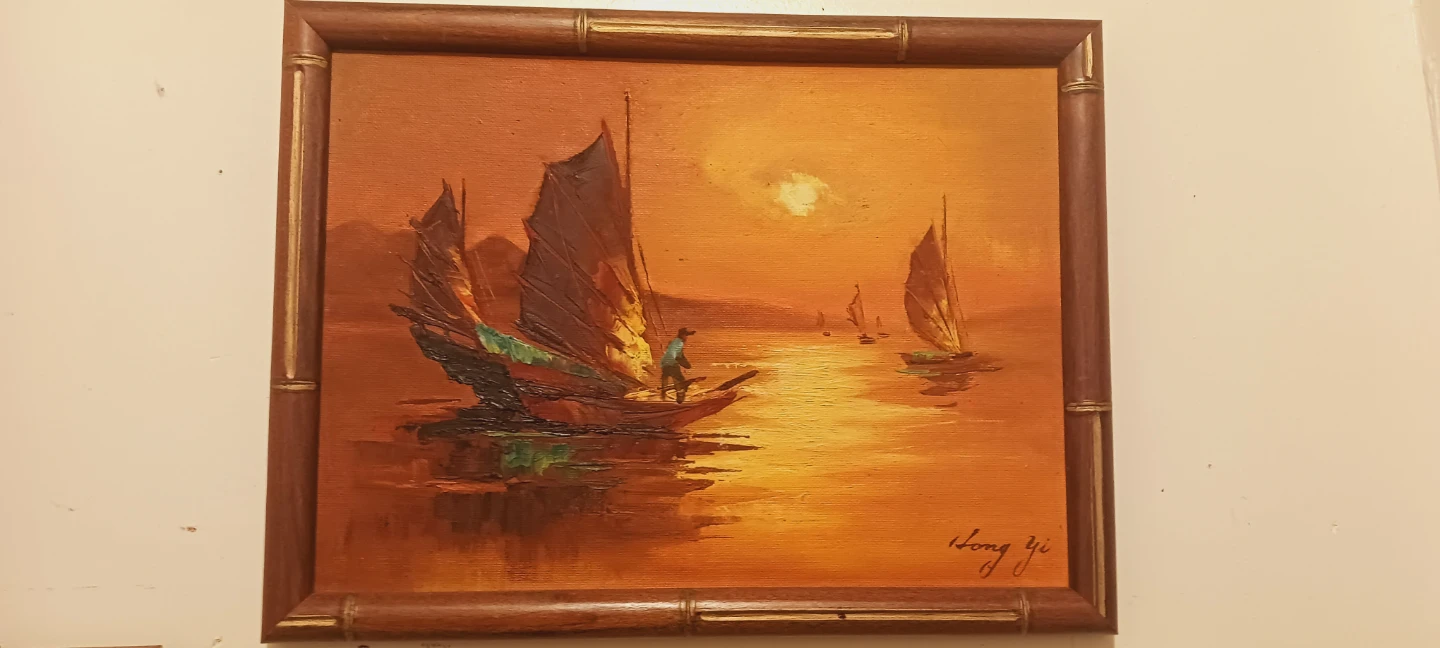Authentic Signed Oil Painting Depicts Gorgeous Sunset at the Sea - photo 2