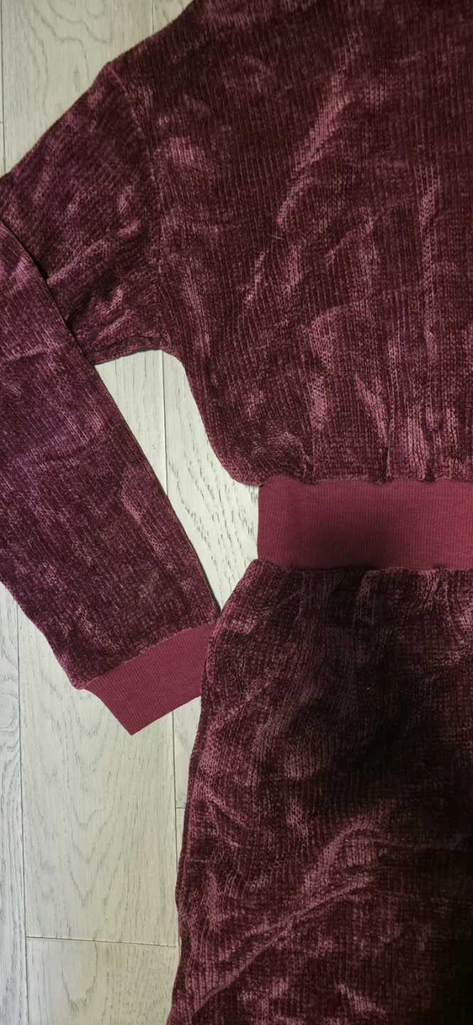 Burgundy or Pink Velvet Hoodie Dress - photo 3