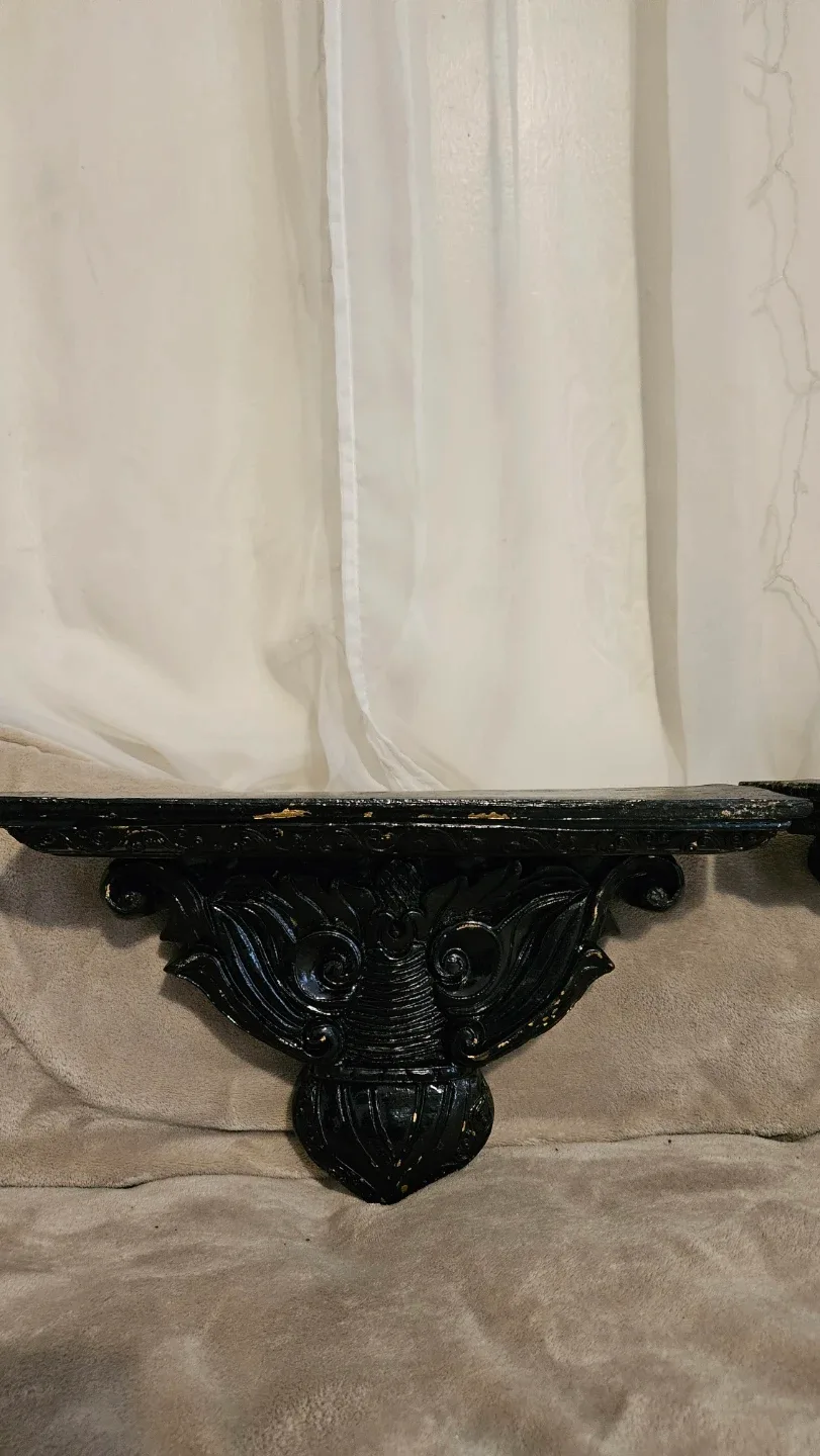 A PAIR of  Decorative Wall Shelves / Sconces With Gold Tinges. image indicator(3)