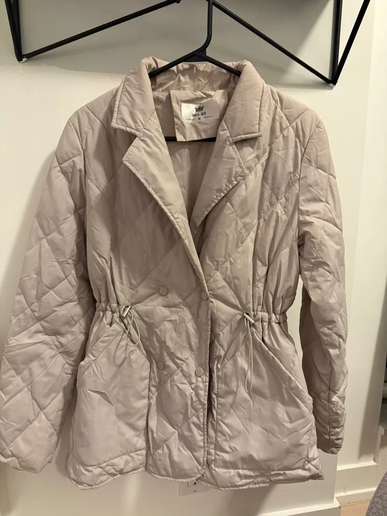 Women Quilted Jacket Beige- Size M