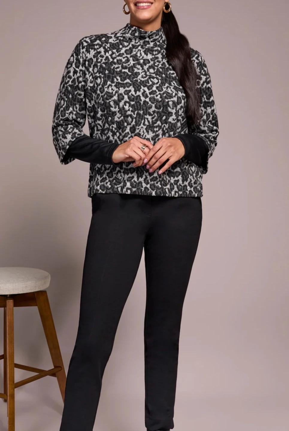 TRIBAL JEANS Mock Neck (Black) - NEW!!!