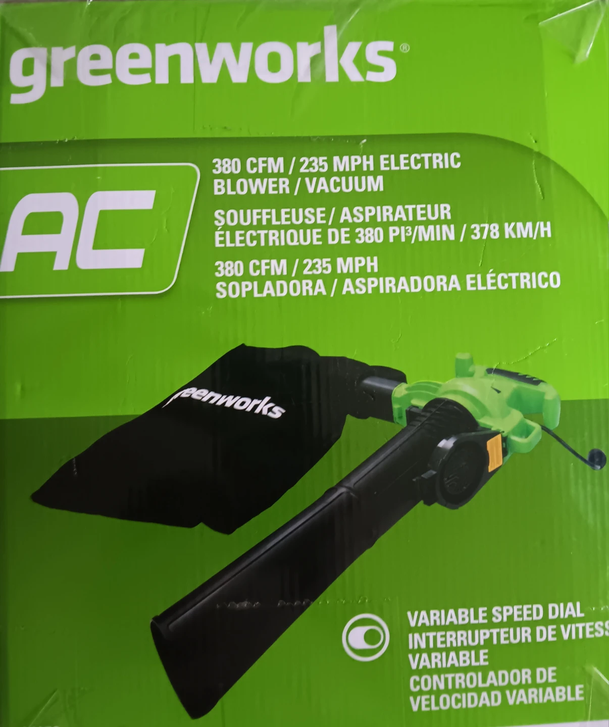 Greenworks 380 CFM Electric Blower/Vacuum - Brand New! InBox!! - photo 2