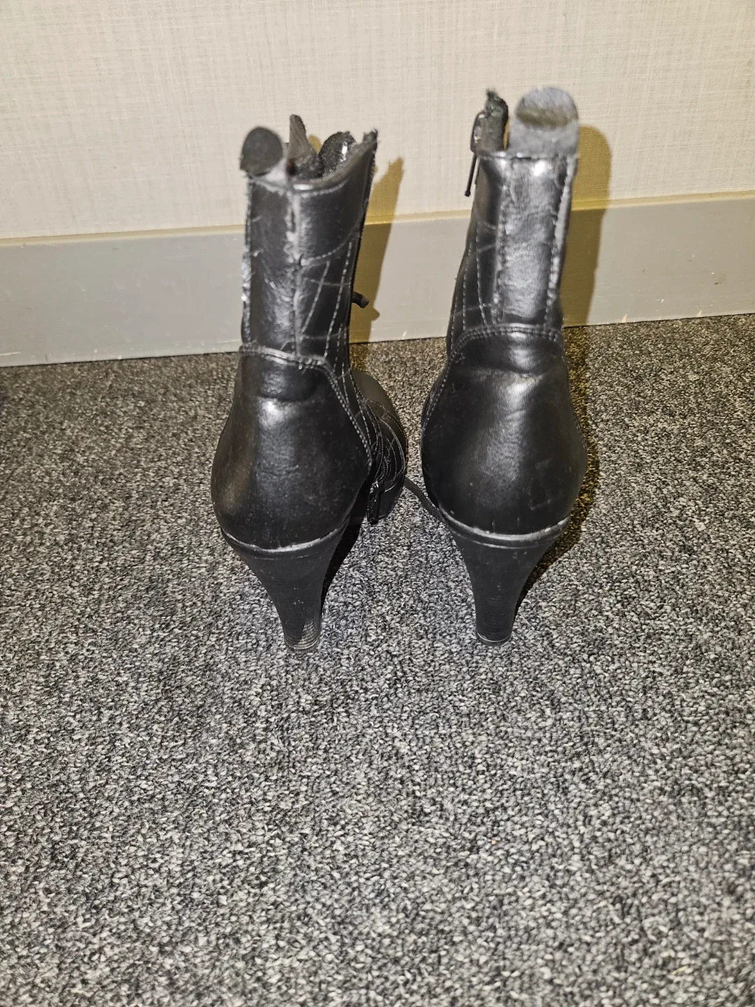 Black Quilted Heeled Ankle Boots image indicator(2)