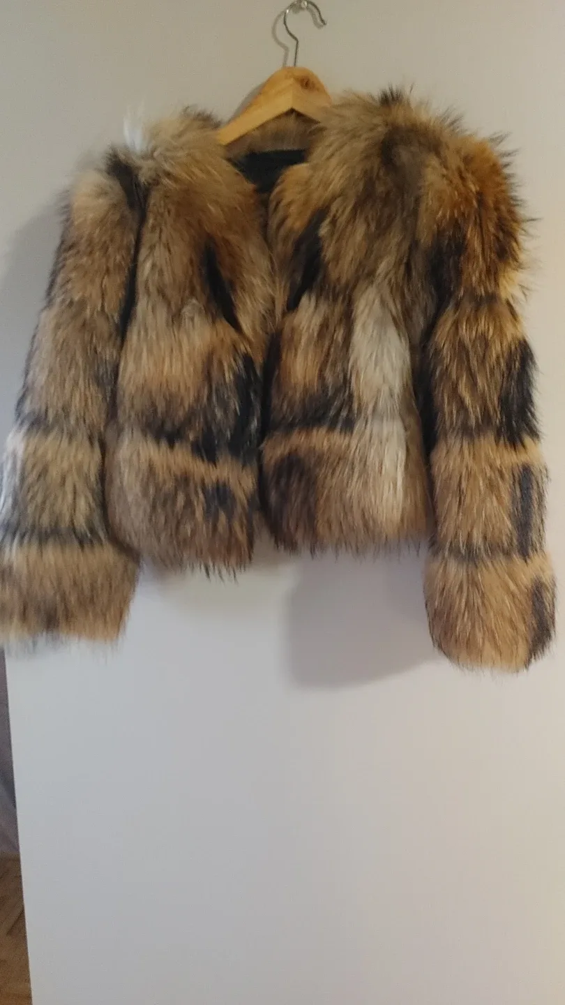 Real Raccoon Fur Jacket Size M