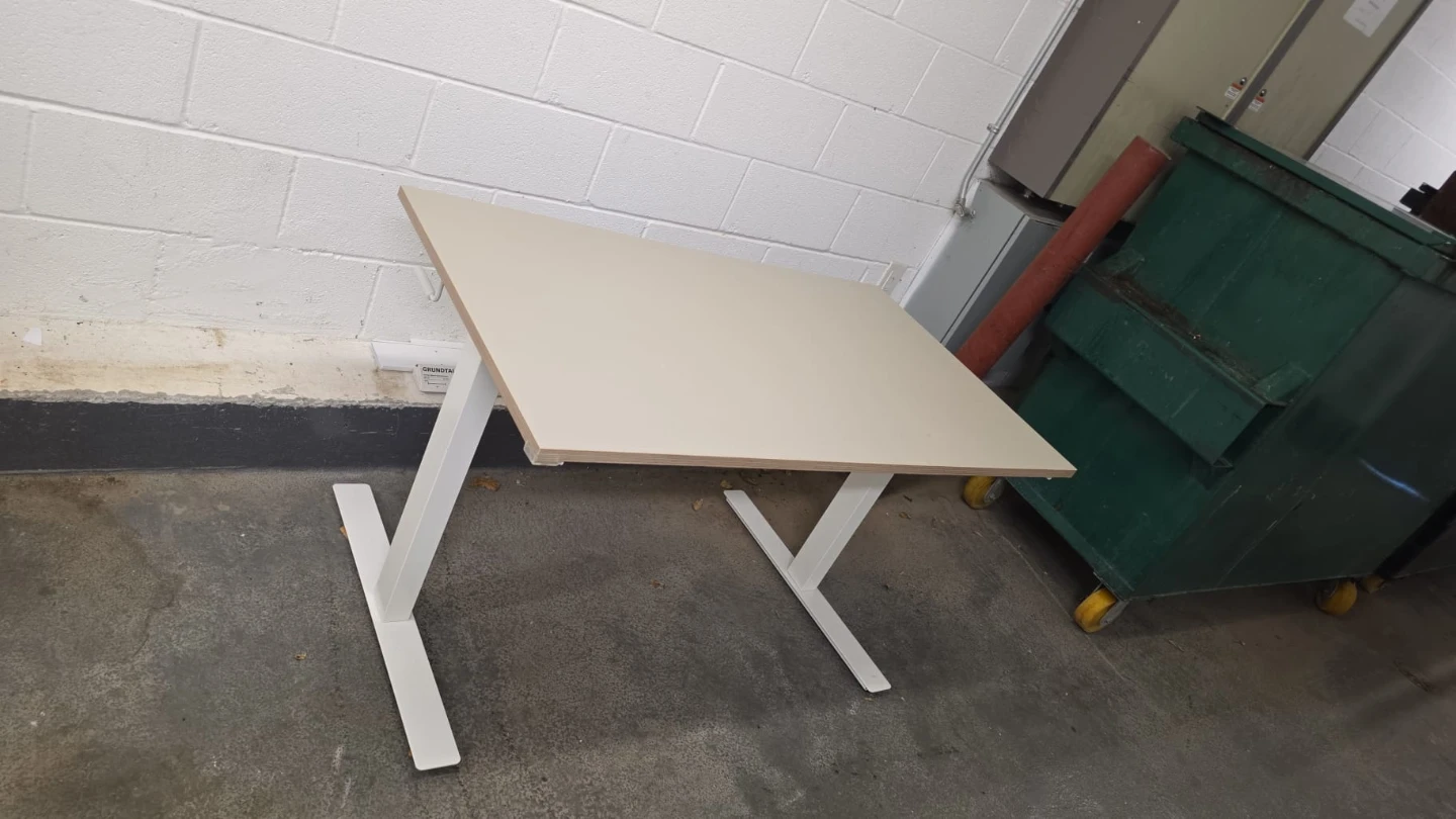 White Adjustable Height Desk
