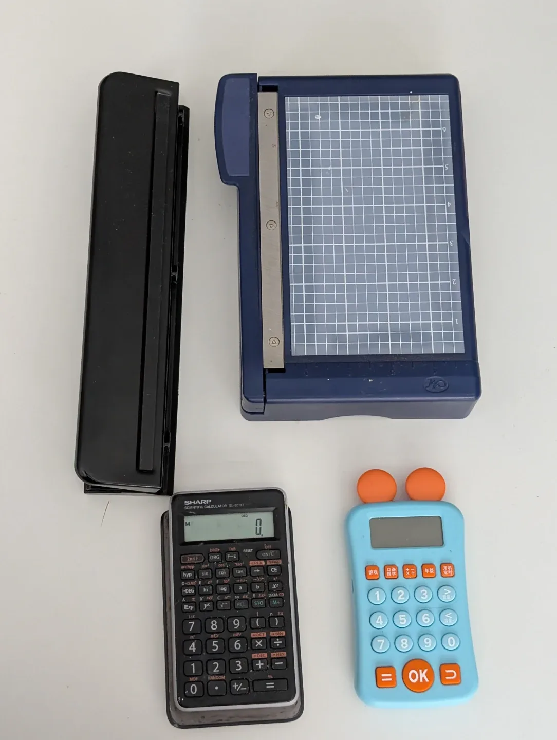 Paper Cutter, Hole Punch, Calculators