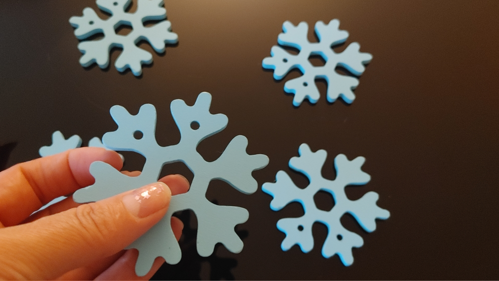 Blue Wooden Snowflake Decorations New - photo 3