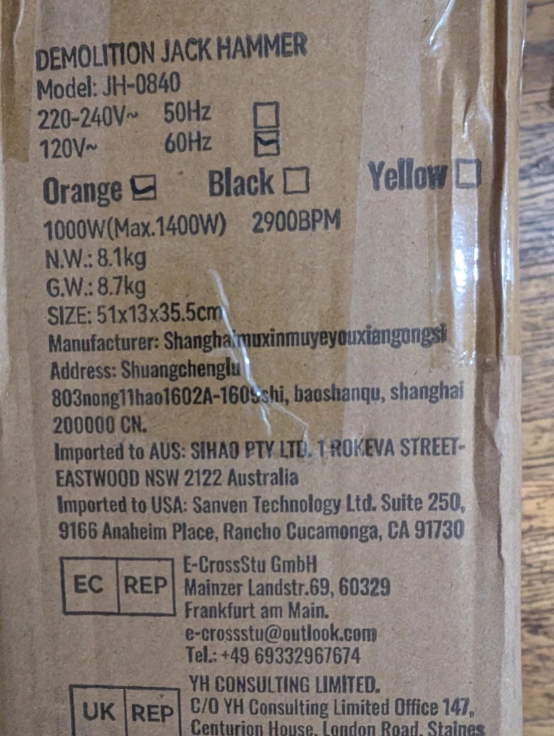 Demolition Jack Hammer JH-0840