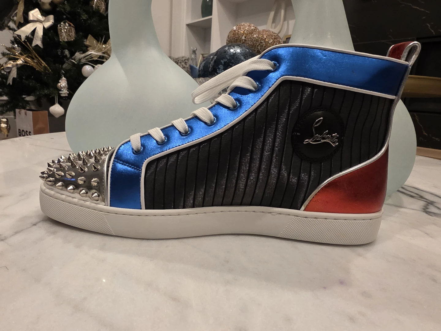 Christian Louboutin Spiked High-Top Sneakers