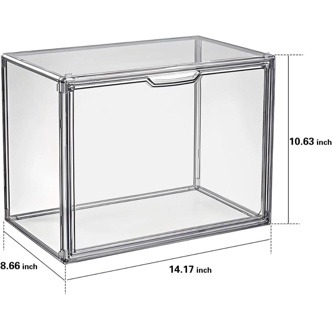 Gray Clear Stackable Plastic Display Case with Magnetic Lid - photo 5