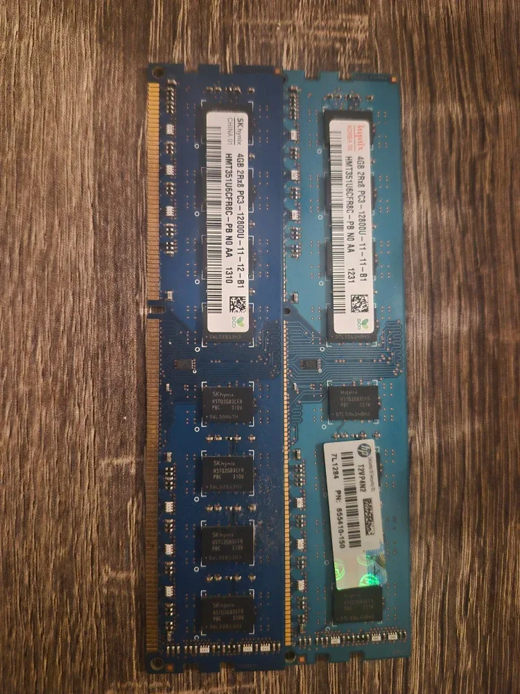 Hynix 2x 4 GB 2Rx8 12800U DDR3 RAM (memory) #Cleanout