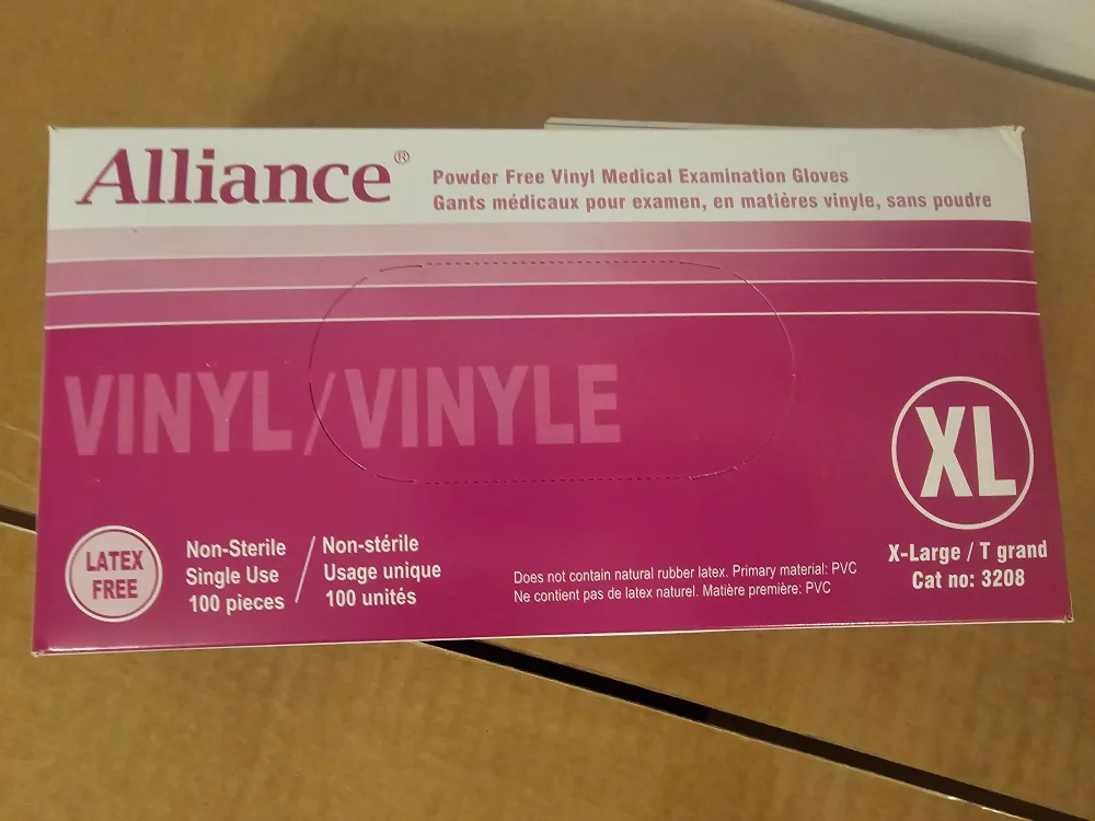 Alliance Vinyl Medical Examination Gloves - XL