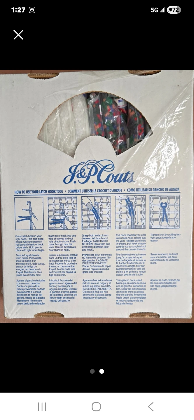 J.&P. Coats Watering Can Latch Hook Kit 27" x 20" - photo 2