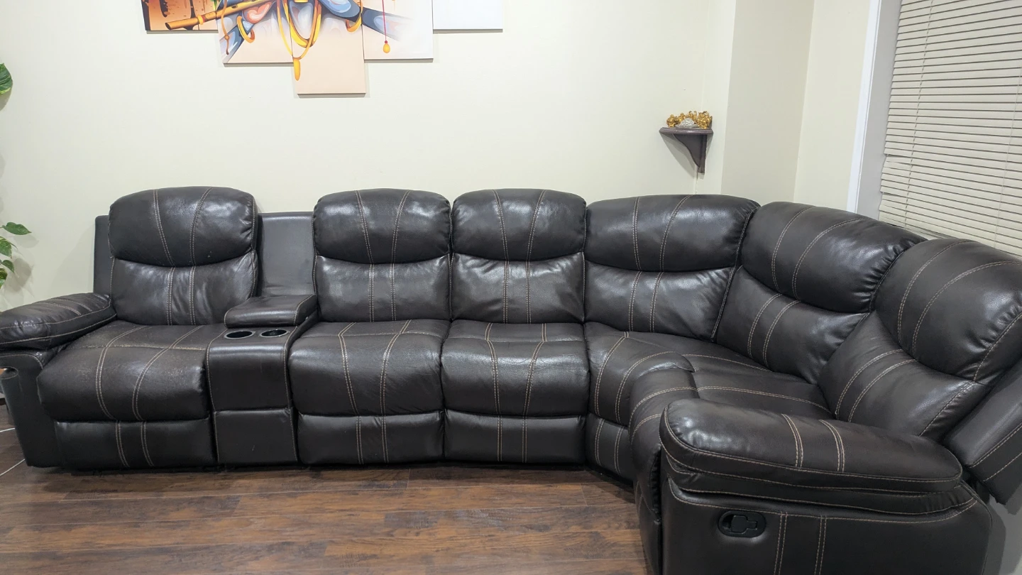 Brown Reclining Sectional Sofa