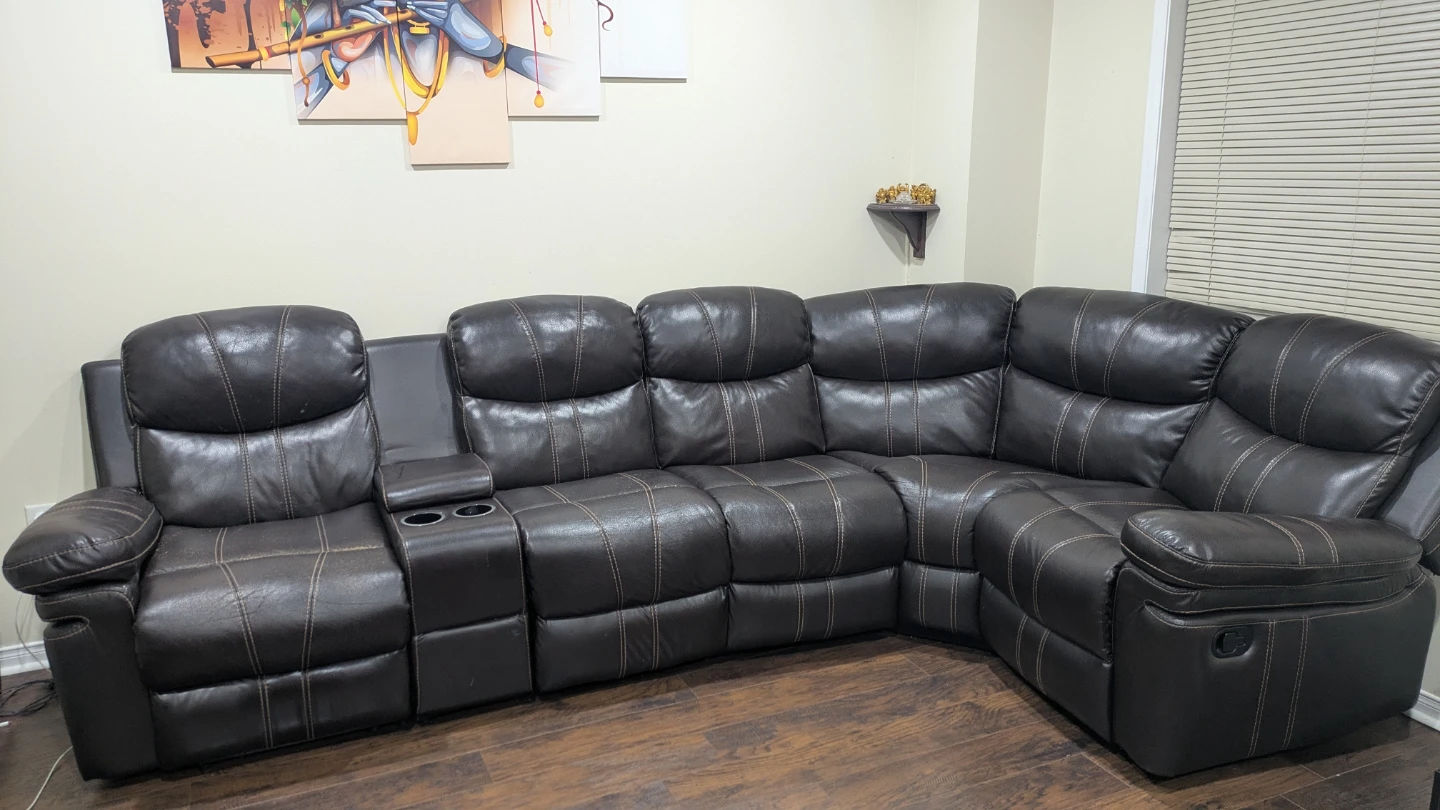 Brown Reclining Sectional Sofa - photo 5