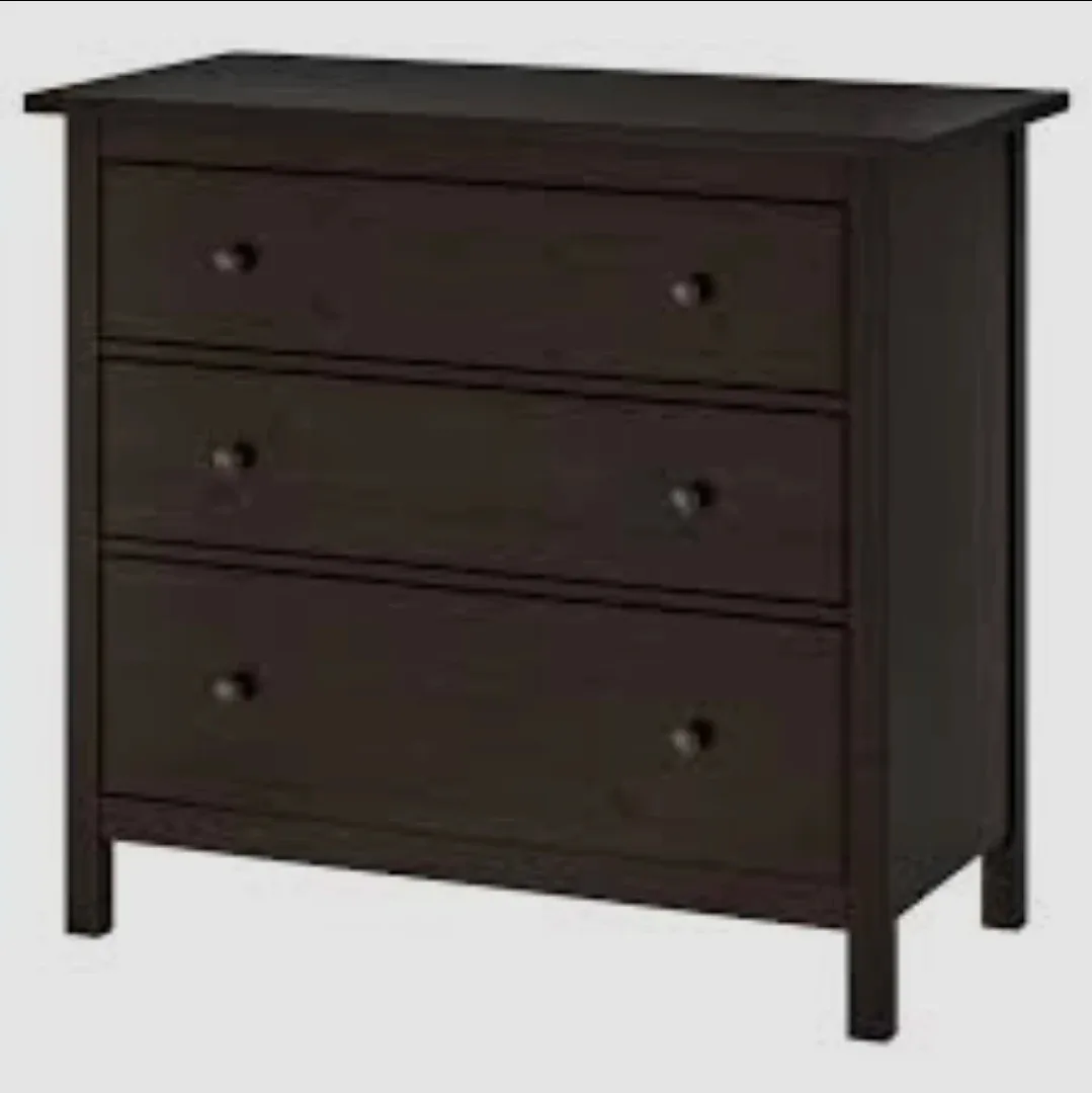 Ikea 3-Drawer Chest or Dresser Black-Brown