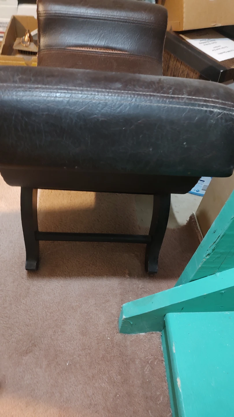 Brown Leather Ottoman Bench - photo 2