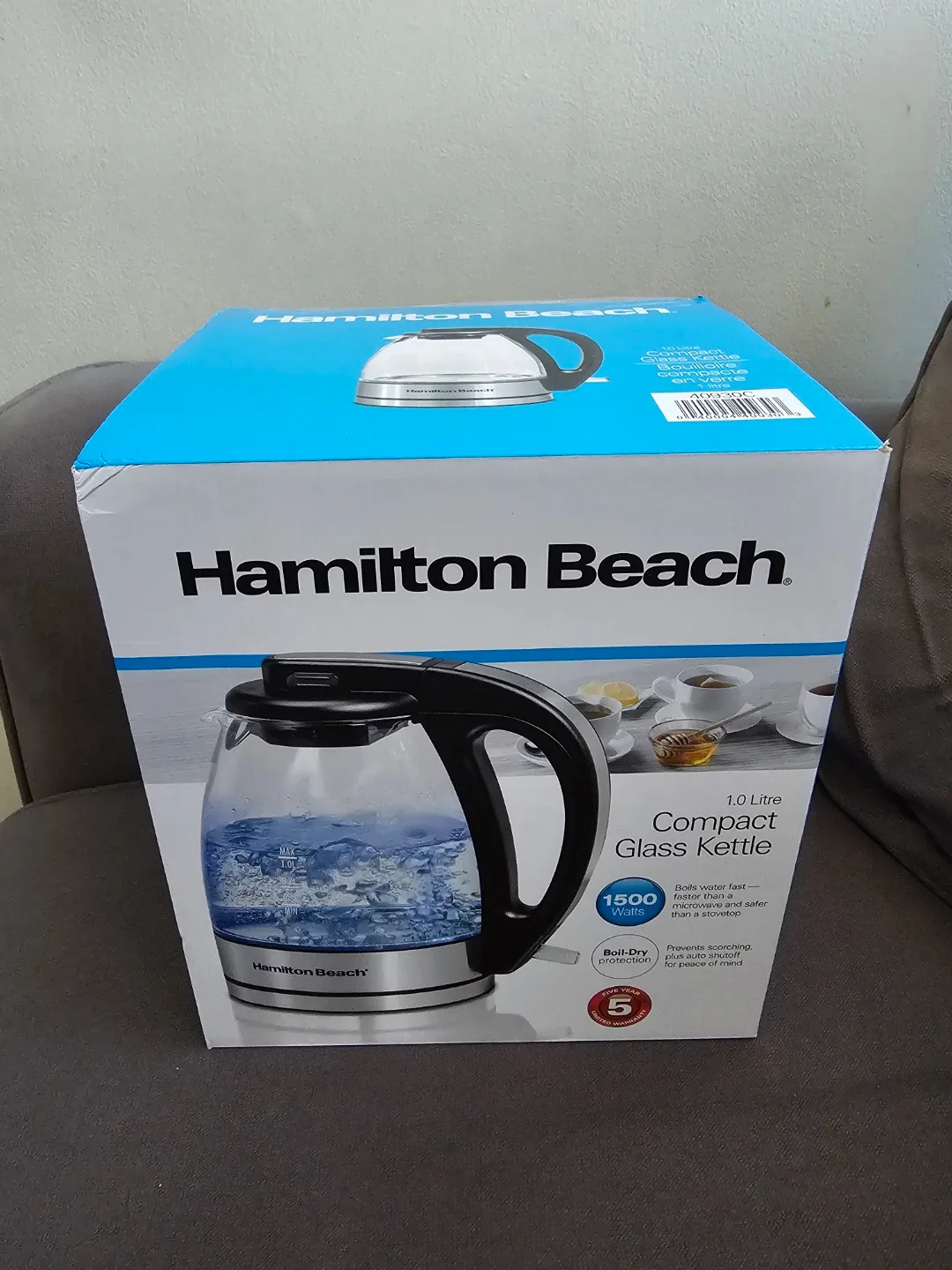 Hamilton Beach Glass Electric Tea Kettle, 1 L, 1500 Watts