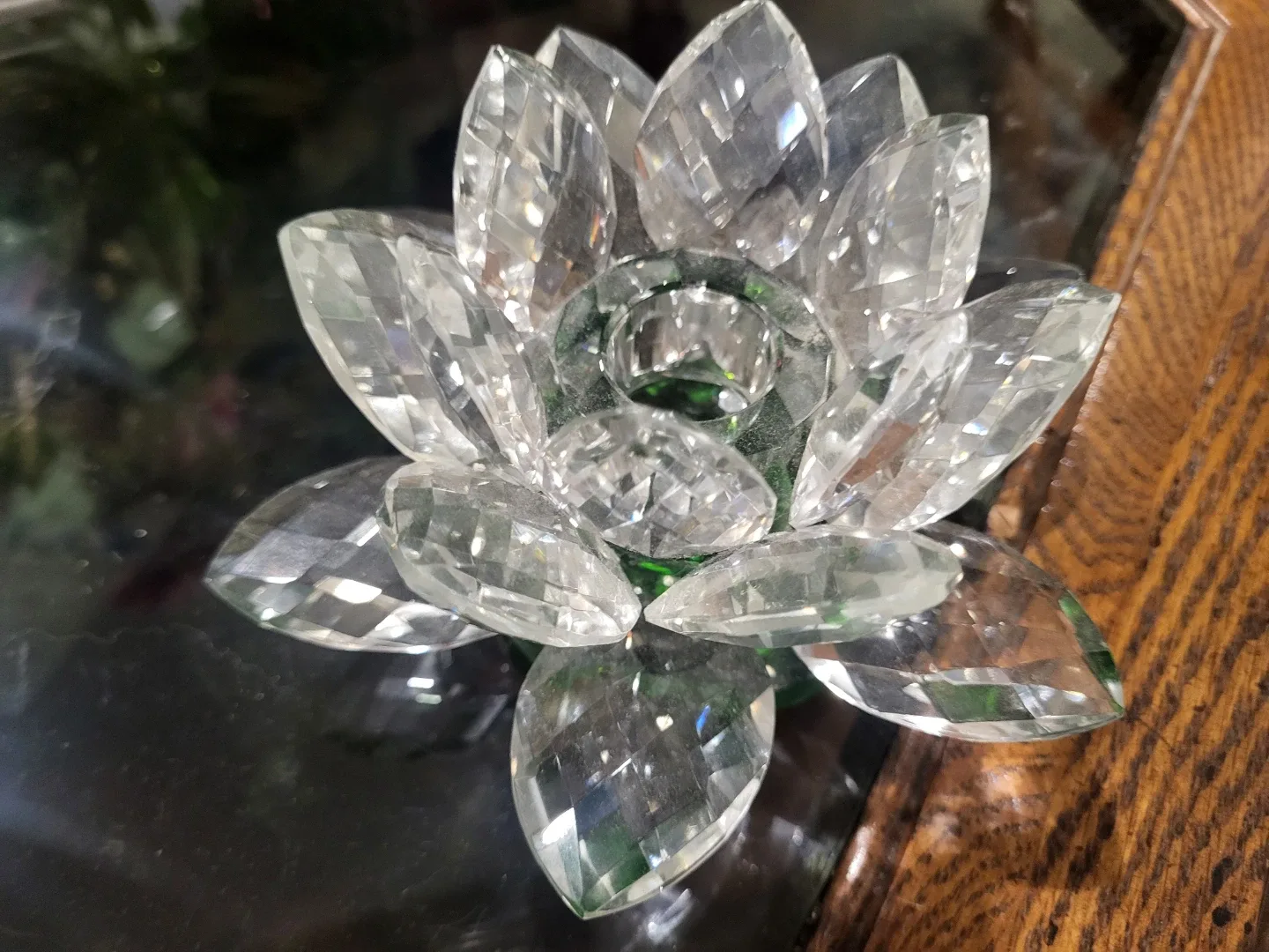 Crystal Lotus Flower Candleholder