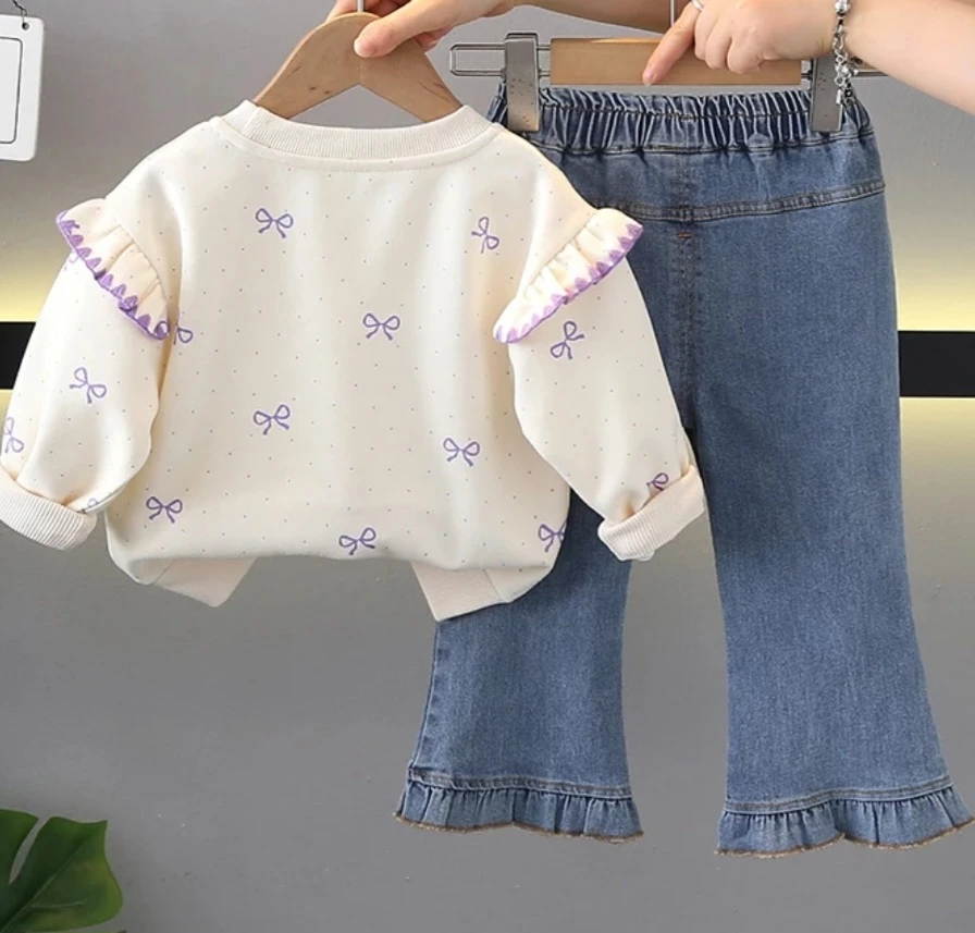 Girl's Outfit: Top & Jeans Set - photo 2