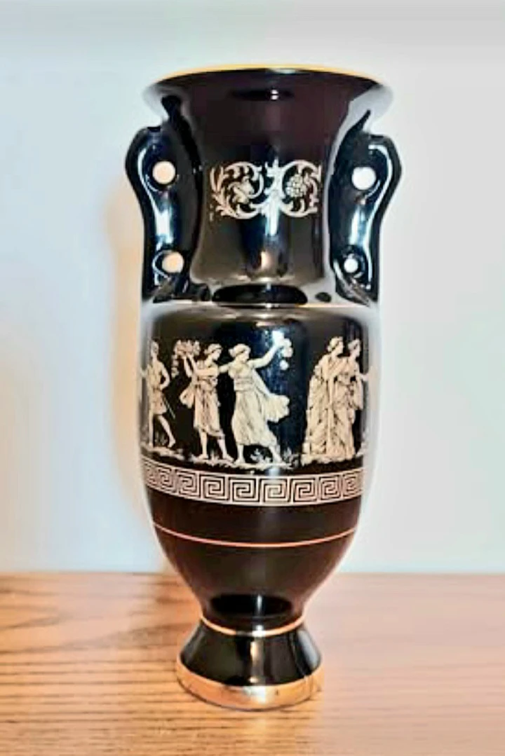 Vtg. Hand Crafted 24 Kt Gold Greek Amphora