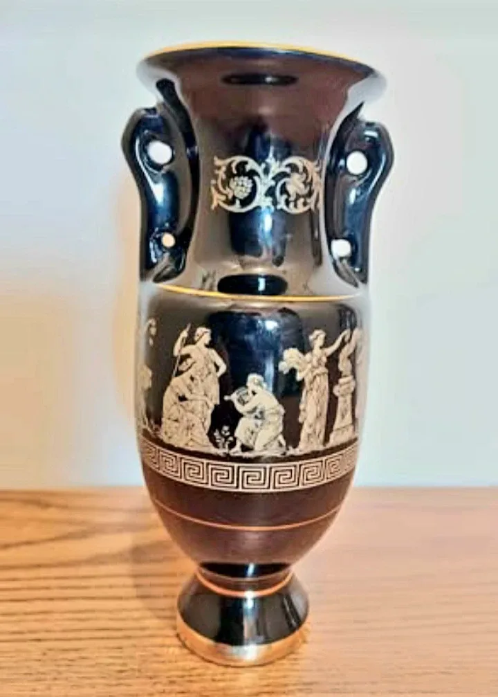 Vtg. Hand Crafted 24 Kt Gold Greek Amphora image indicator(3)