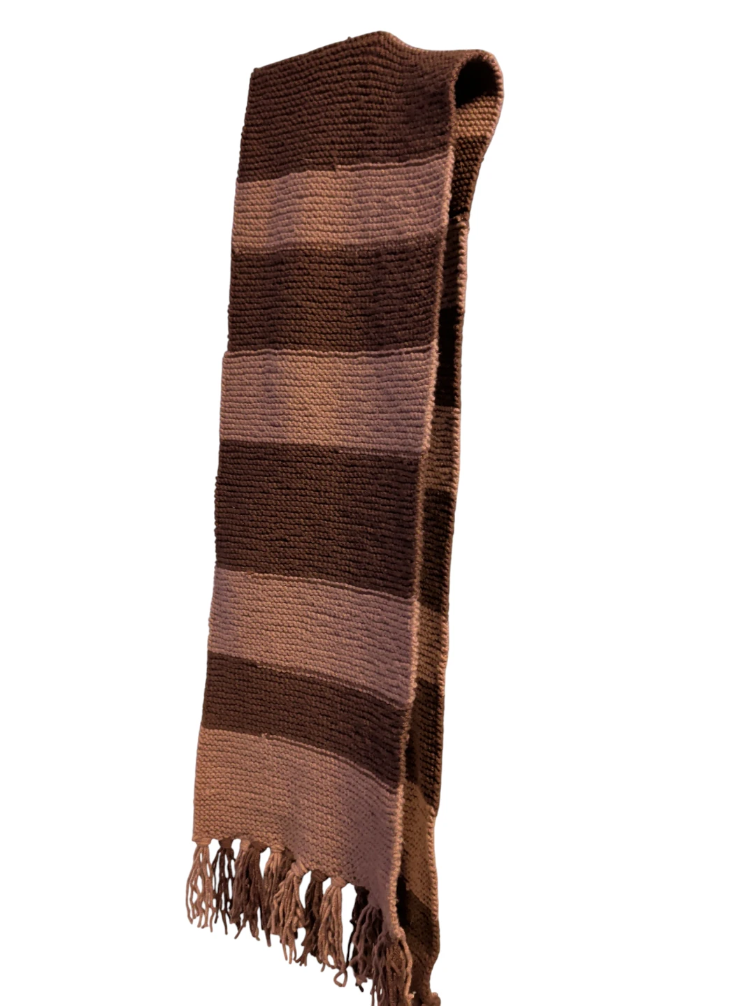 Striped Brown Knit Scarf