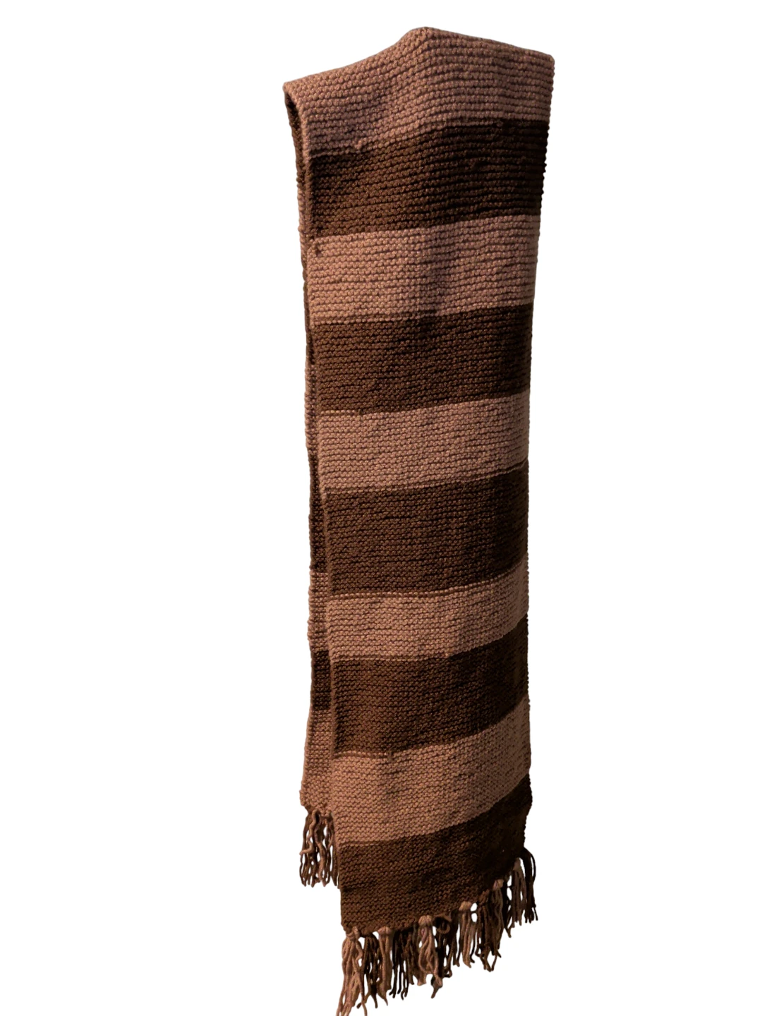 Striped Brown Knit Scarf - photo 2