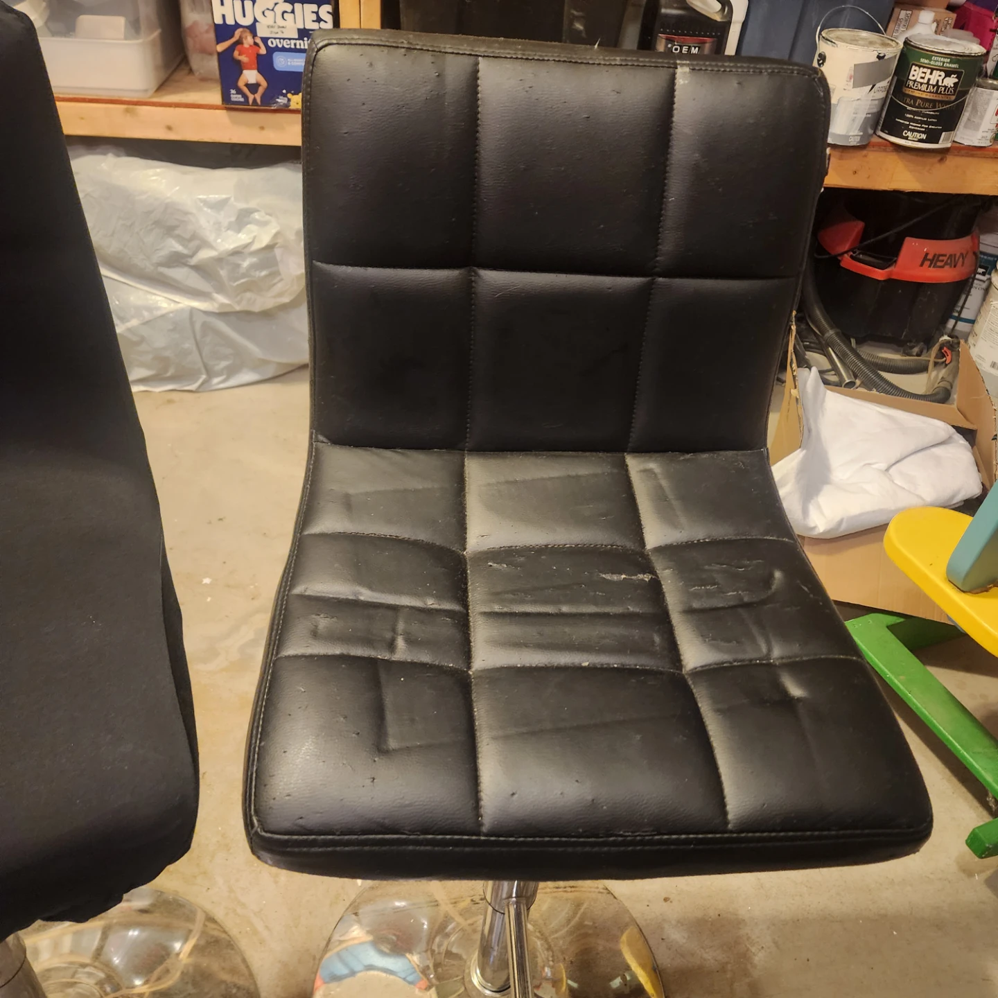 Two Black Bar Stools with brand new covers - photo 3