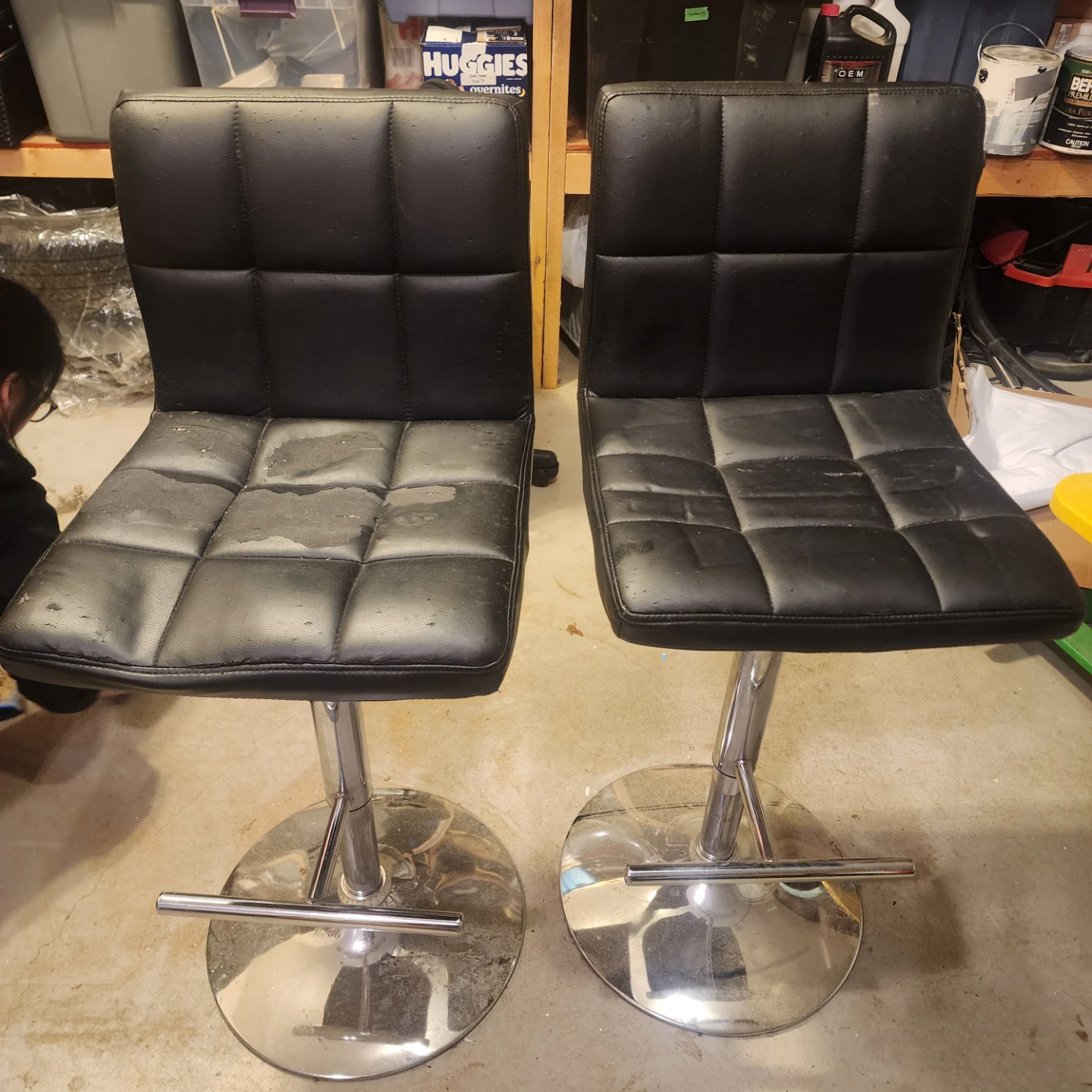 Two Black Bar Stools with brand new covers - photo 4