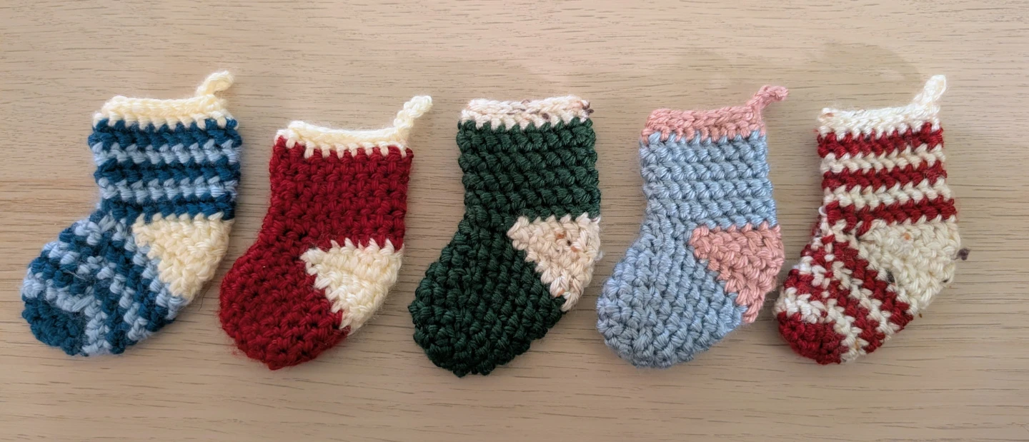 Handmade Crochet Christmas Stocking Ornaments - photo 2