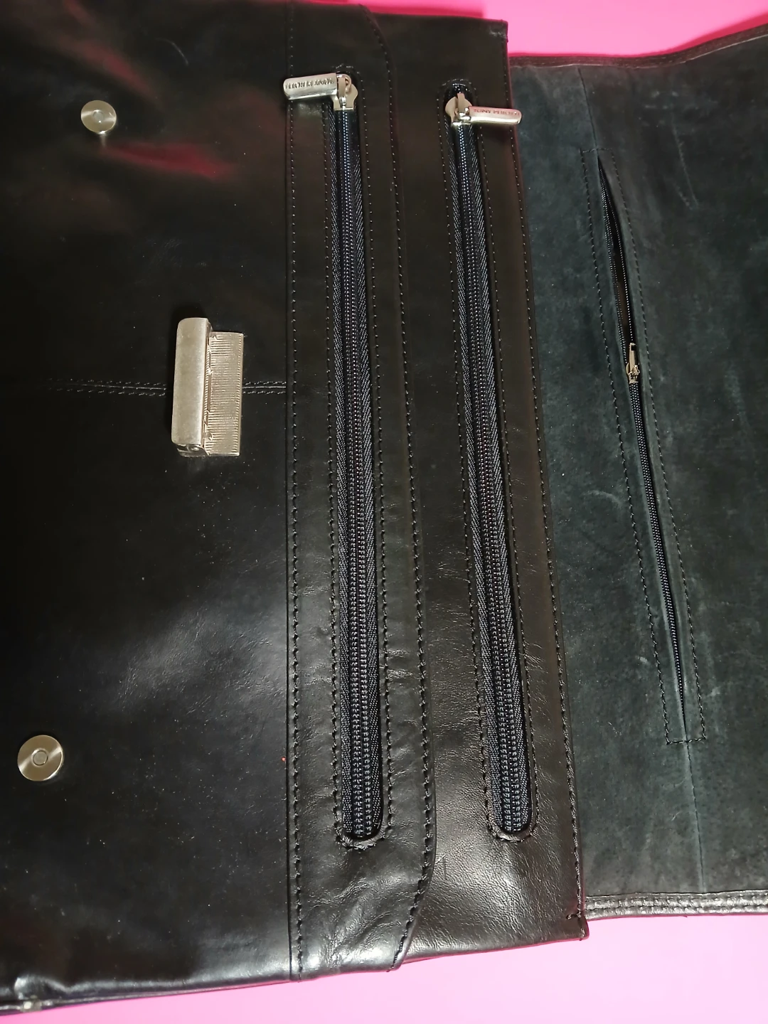 Tony Perotti Leather Briefcase - Black - photo 3