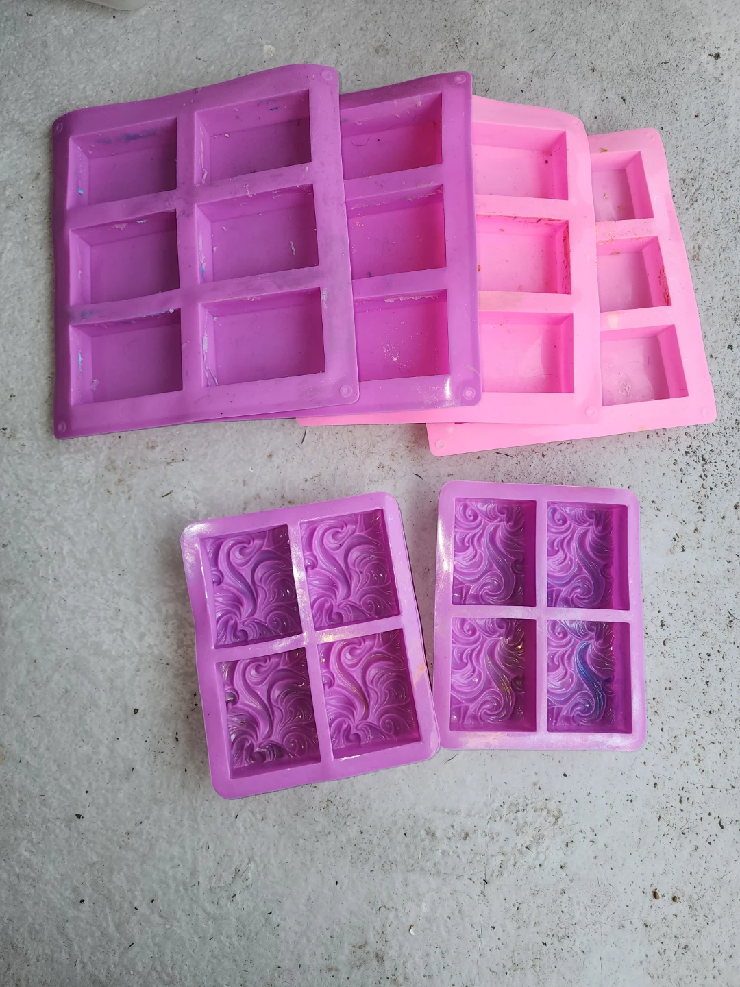 Silicone Soap Molds - Pink & Purple